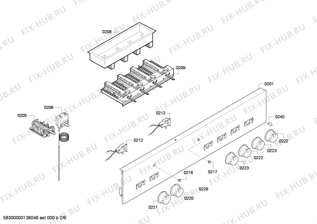 Схема №3 CH130210 с изображением Переключатель для плиты (духовки) Bosch 00614226