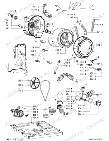 Схема №2 WAB 8795-E,P с изображением Переключатель для стиралки Whirlpool 481241029142