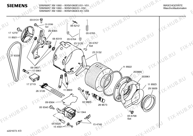 Схема №2 WXM1460EU SIEMENS SIWAMAT XM 1460 с изображением Инструкция по установке и эксплуатации для стиральной машины Siemens 00527157