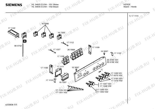 Схема №4 HL54645EU с изображением Ручка управления духовкой для плиты (духовки) Siemens 00171350