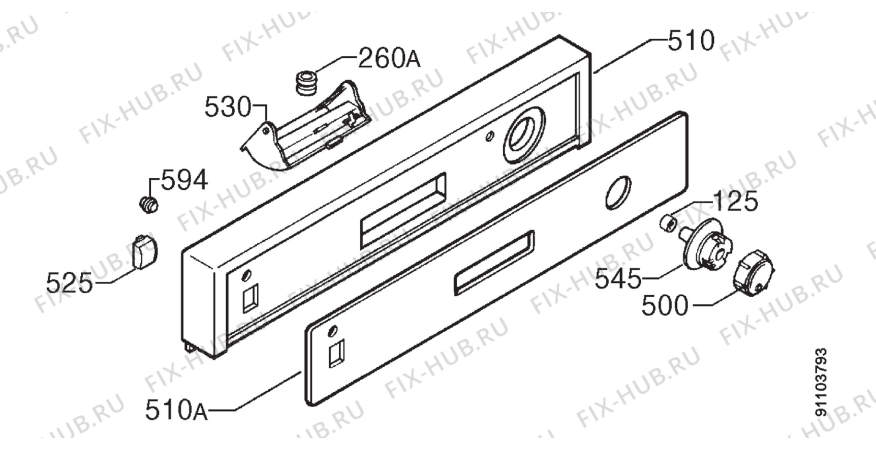 Взрыв-схема посудомоечной машины Zanussi ZDM6825S - Схема узла Command panel 037