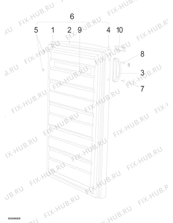 Взрыв-схема холодильника Elektro Helios FG2450 - Схема узла Door 003