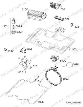 Взрыв-схема плиты (духовки) Zanussi ZOU35762XK - Схема узла Electrical equipment