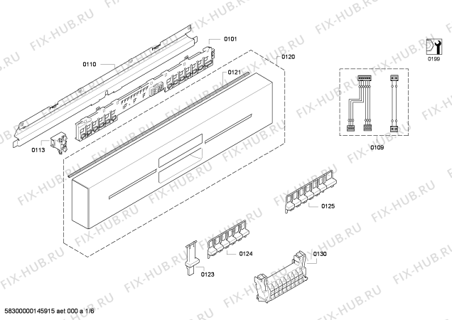 Схема №5 SN45M501SK с изображением Передняя панель для посудомойки Siemens 00679038