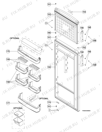 Взрыв-схема холодильника Zanussi ZRT332W - Схема узла Section 3