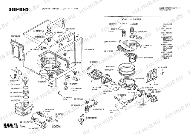 Взрыв-схема посудомоечной машины Siemens SN430345 - Схема узла 03