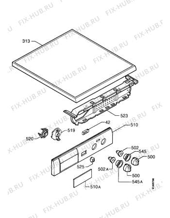 Взрыв-схема стиральной машины Zanussi FLS1012C - Схема узла Control panel and lid