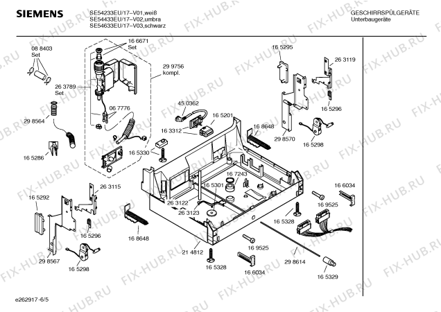 Взрыв-схема посудомоечной машины Siemens SE54433EU - Схема узла 05