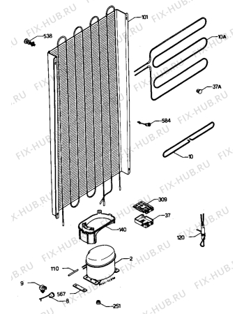 Взрыв-схема холодильника Zanussi Z626/3CT - Схема узла Refrigerator cooling system