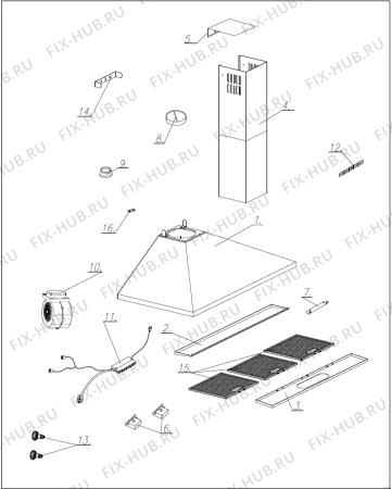 Схема №1 WHC923E14X (514490) с изображением Фиксатор для электровытяжки Gorenje 564903