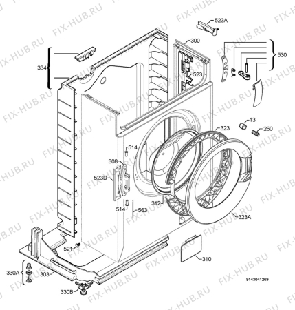 Взрыв-схема стиральной машины Electrolux EWS11600W - Схема узла Housing 001