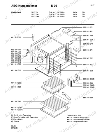 Взрыв-схема плиты (духовки) Aeg 5210V-W GB - Схема узла Section6