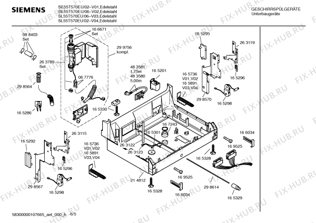 Схема №3 SL55T570EU с изображением Передняя панель для посудомойки Siemens 00439393