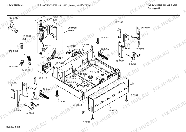 Схема №4 SE2NCN2 026/662-09 с изображением Столешница для посудомойки Bosch 00214168