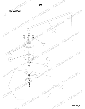 Взрыв-схема комплектующей Whirlpool AFO 383 - Схема узла
