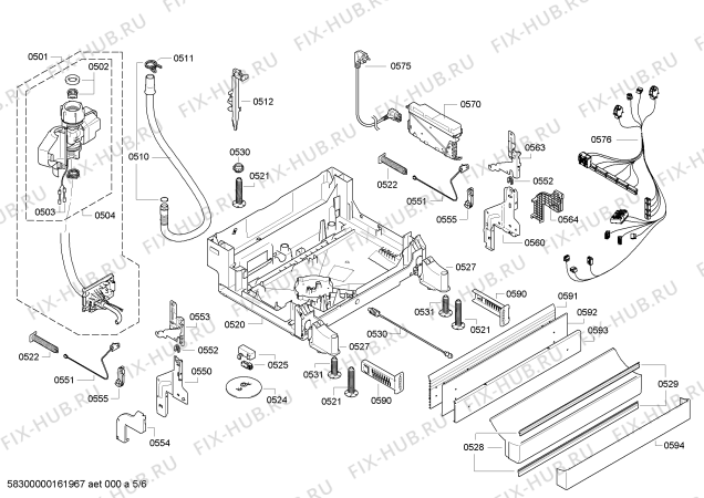 Взрыв-схема посудомоечной машины Siemens SN46T594SK - Схема узла 05