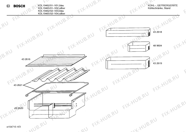 Взрыв-схема холодильника Bosch KDL19465 - Схема узла 03
