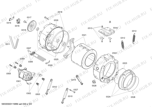 Взрыв-схема стиральной машины Siemens WM10S420GR S10.42 - Схема узла 03