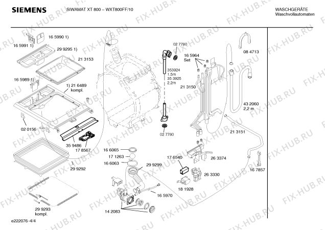Схема №1 WOP1651II Topp WOP1651 с изображением Втулка для стиралки Bosch 00178484