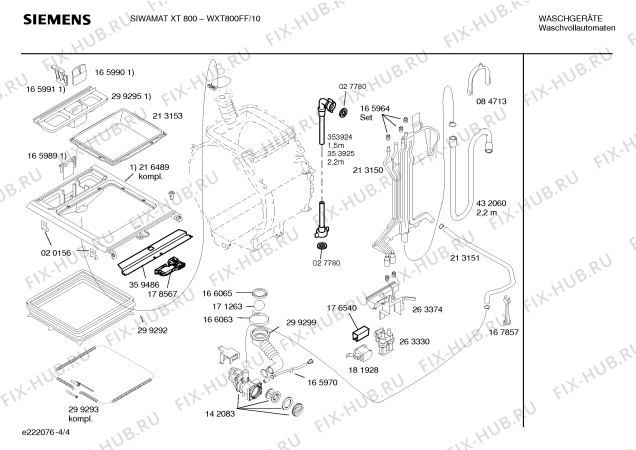 Схема №1 WXT800FF SIWAMAT XT 800 fuzzy plus с изображением Инструкция по эксплуатации для стиральной машины Siemens 00584619
