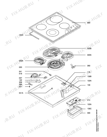 Схема №1 GK6411STCMAC90132910 с изображением Уплотнитель (прокладка) для плиты (духовки) Aeg 8993740099021
