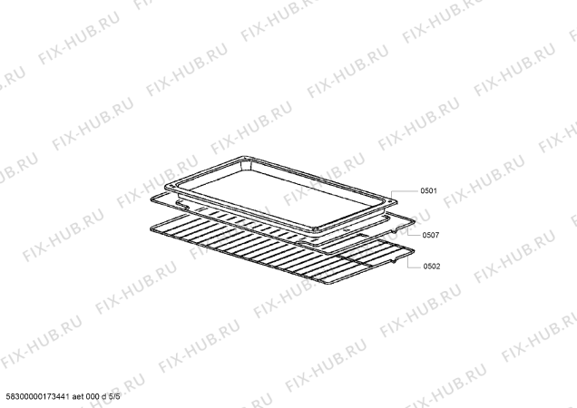 Взрыв-схема плиты (духовки) Bosch HSB737355Z - Схема узла 05