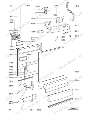 Схема №2 ADP 6946 WHM с изображением Панель для посудомоечной машины Whirlpool 481245373328