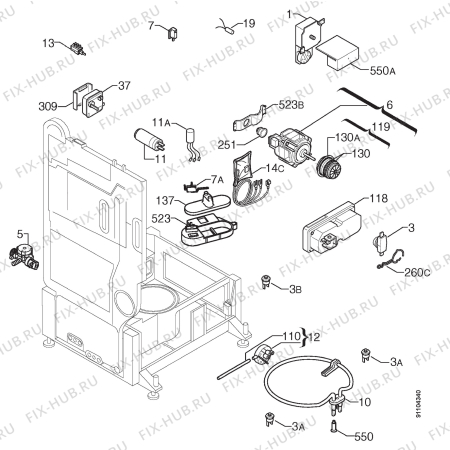 Взрыв-схема посудомоечной машины Privileg 059.894 6/8301 - Схема узла Electrical equipment 268