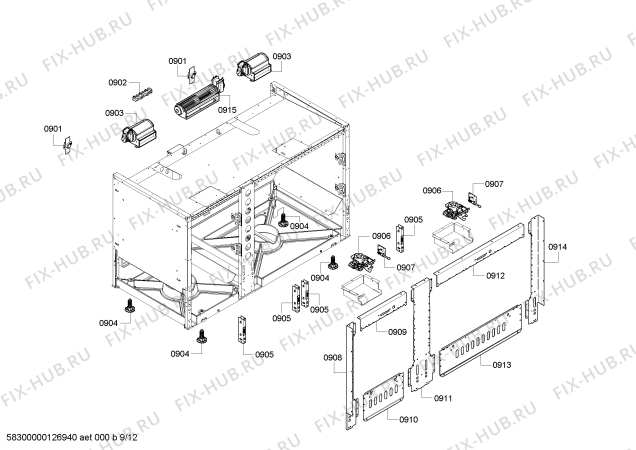 Схема №7 PRD484EEHC с изображением Коллектор для плиты (духовки) Bosch 00479525