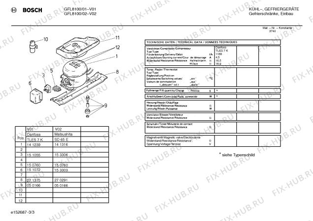 Взрыв-схема холодильника Bosch GFL8100 GF884 - Схема узла 03