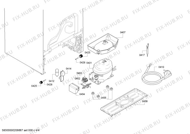 Взрыв-схема холодильника Bosch GSN33EW3V, Bosch - Схема узла 04