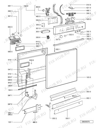 Схема №1 GSF 8550 PC IN с изображением Обшивка для электропосудомоечной машины Whirlpool 481245373763