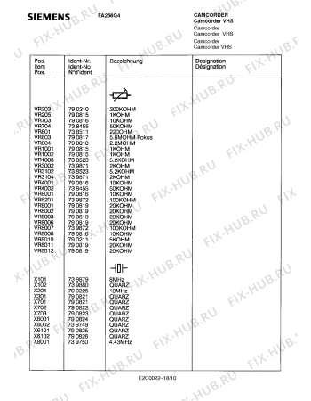 Схема №11 FA256G4 с изображением Сервисная инструкция для видеоэлектроники Siemens 00535463