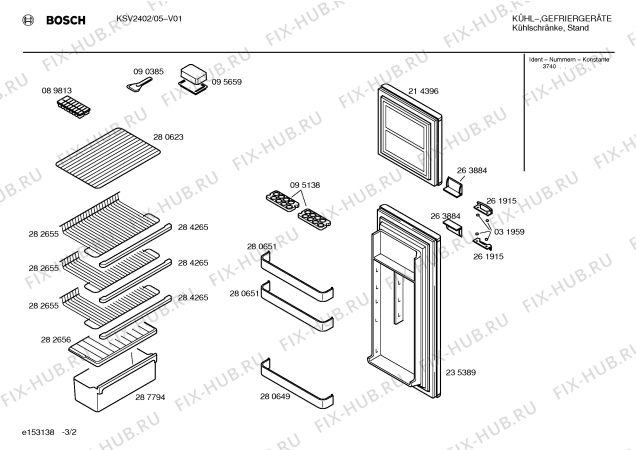 Схема №2 KSV2402 с изображением Дверь для холодильника Bosch 00235389