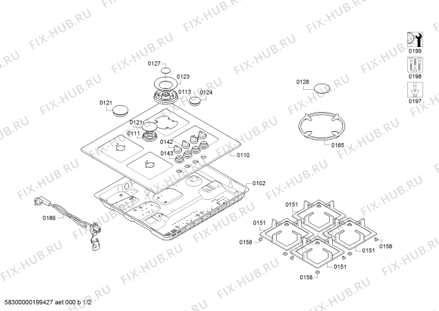 Схема №1 PPH6A6C20N MG 60F 3G+1MW BOSCH SV с изображением Рассекатель горелки для электропечи Siemens 12012317