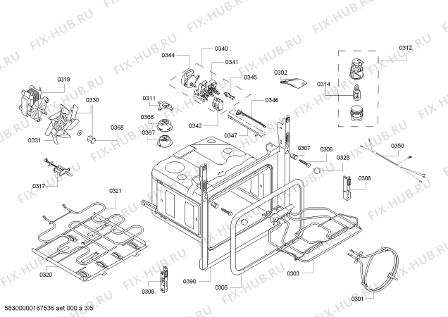 Схема №3 HBA74S421E H.BO.PY.L3D.IN.GLASS.B4/.B.E3_COT/ с изображением Внешняя дверь для электропечи Bosch 00688960