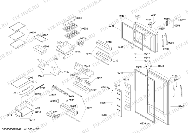 Взрыв-схема холодильника Bosch KSU447256E - Схема узла 02