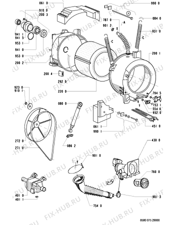 Схема №2 AWP 075 с изображением Обшивка для стиральной машины Whirlpool 481945328318