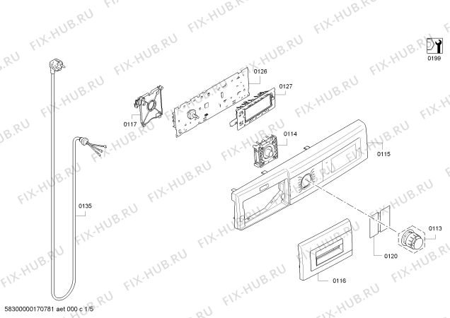 Схема №2 WAY28792 HomeProfessional MADE IN GERMANY с изображением Силовой модуль запрограммированный для стиральной машины Bosch 00790437