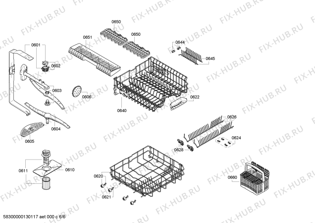 Схема №5 SN26M600EU с изображением Передняя панель для посудомойки Siemens 00668668