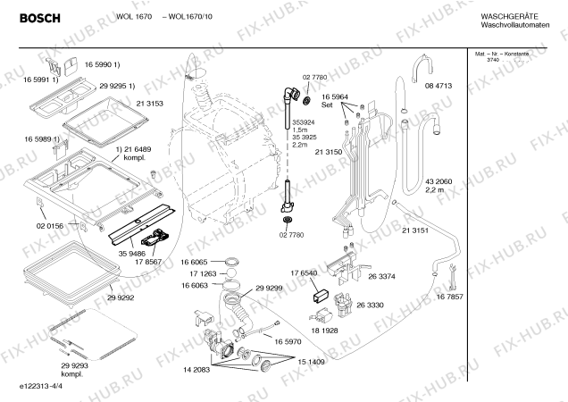 Схема №2 WOL1670 с изображением Инструкция по эксплуатации для стиралки Bosch 00584747