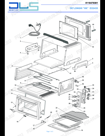 Схема №1 SFORNATUTTO MIDI EO2435 с изображением Панель для плиты (духовки) DELONGHI 5911810751