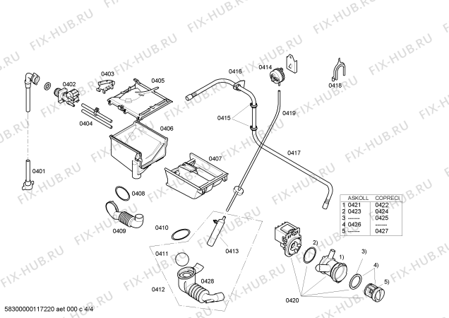 Взрыв-схема стиральной машины Bosch WAE16160TR - Схема узла 04