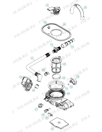 Взрыв-схема посудомоечной машины Asko D5253 BI TW   -SS Bi Soft (339146, DW70.3) - Схема узла 04