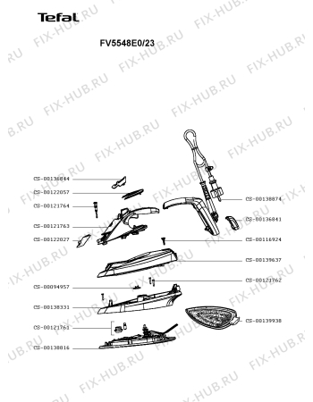 Схема №1 FV5546L0/23 с изображением Ручка для утюга (парогенератора) Tefal CS-00138874