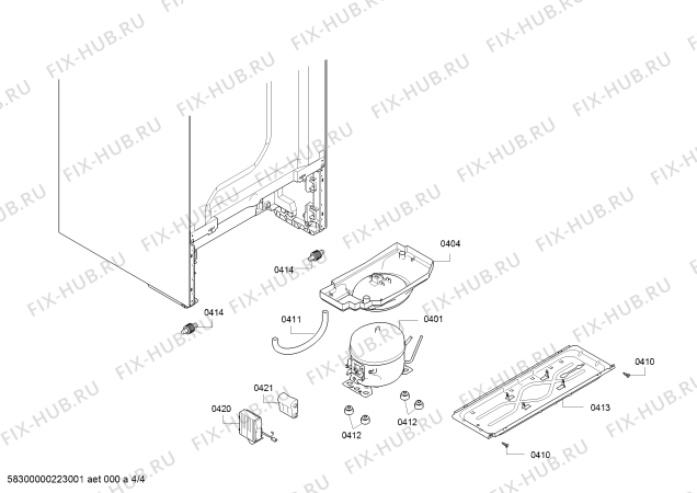 Взрыв-схема холодильника Bosch KGN39XD31R Bosch - Схема узла 04