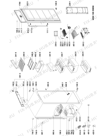 Схема №1 WVN1863 NF W с изображением Дверца для холодильника Whirlpool 481010455362