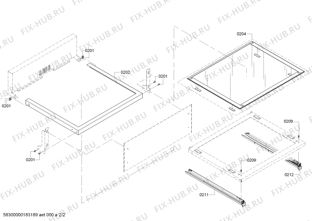 Схема №1 WDC30JP с изображением Передняя часть корпуса для плиты (духовки) Bosch 00741341