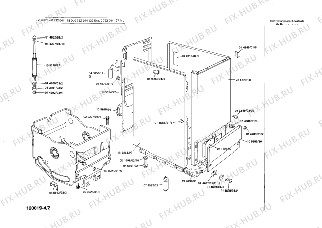 Взрыв-схема стиральной машины Bosch 0722044127 V466 - Схема узла 02