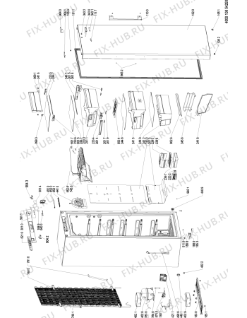 Схема №1 GKN 19F5 A+++ IN с изображением Дверца для холодильной камеры Whirlpool 481010840393